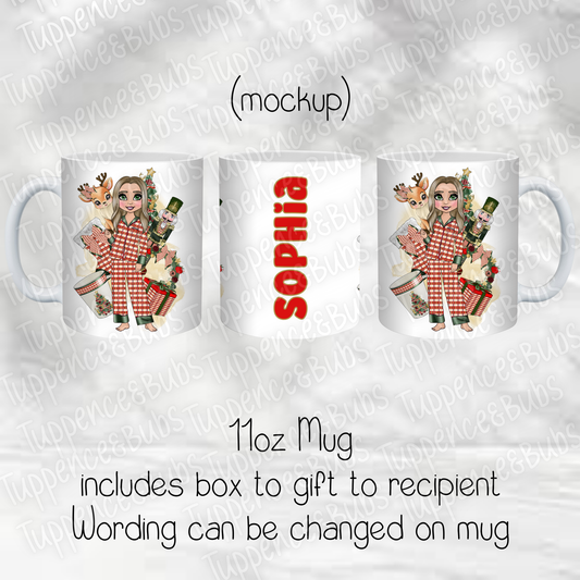 Christmas Tartan Themed PJ Mug