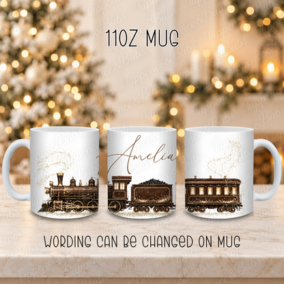 Personalised Christmas Train Mug – Four Colours