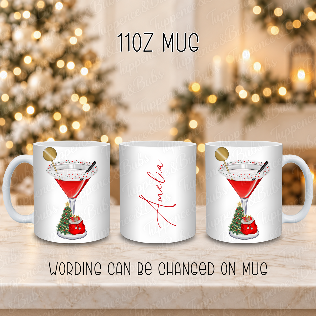 Personalised Christmas Tree Cocktail Mug