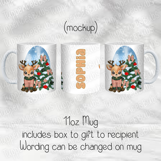Reindeer Christmas Themed Mug