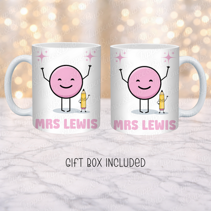 Personalised Pink Happy Teacher Gift Set