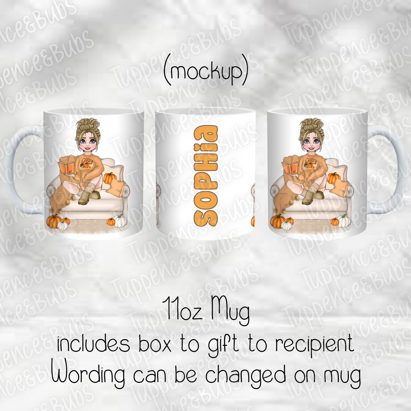 Cosy Autumn Reading Themed Mug