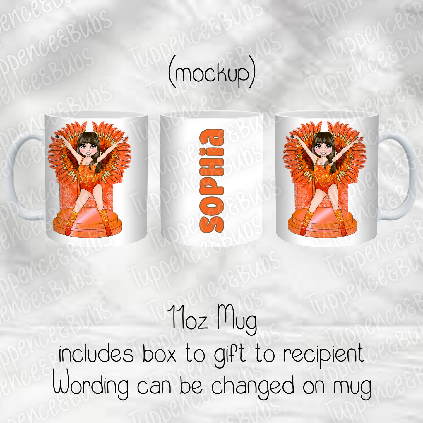 Show Girl Themed Personalised Mug