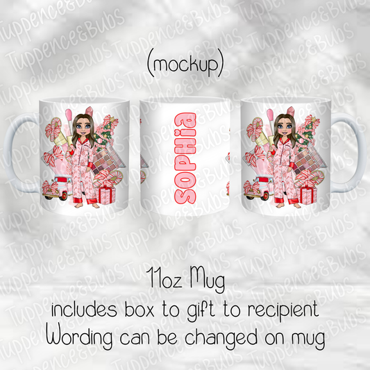 Candy Cane Themed Make Up Inspired Mug - Christmas