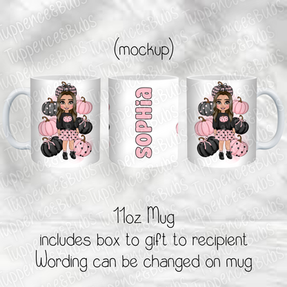 Pink & Black Pumpkin Toddler Girl Themed Gift Bag