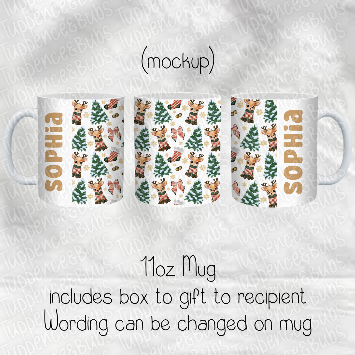 Comet Reindeer Themed Christmas Mug -