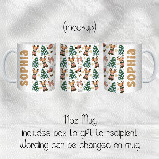 Comet Reindeer Themed Christmas Mug -