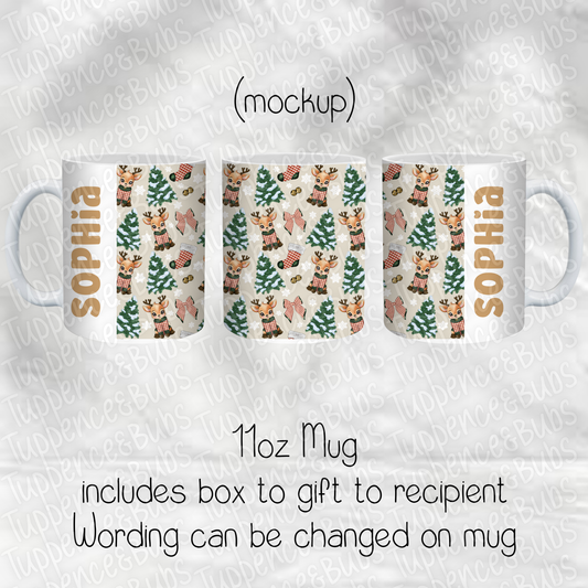 Comet Reindeer Themed Christmas Mug -