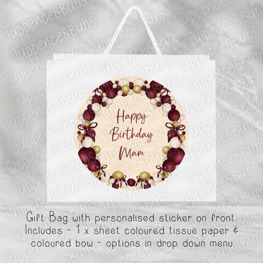 Burgundy Themed Gift Bag - 2 sizes