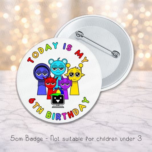 Sprunki Themed Badge - 5.8cm
