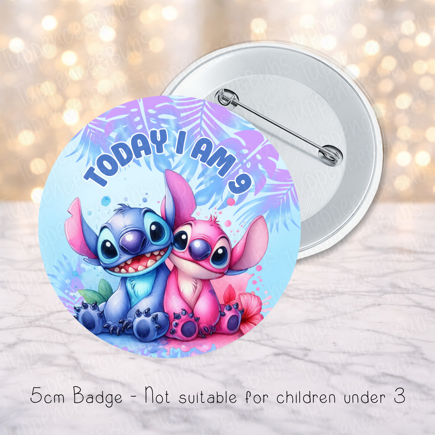 Stitch & Angel Inspired Badge