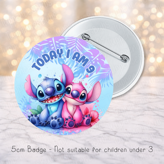 Stitch & Angel Inspired Badge