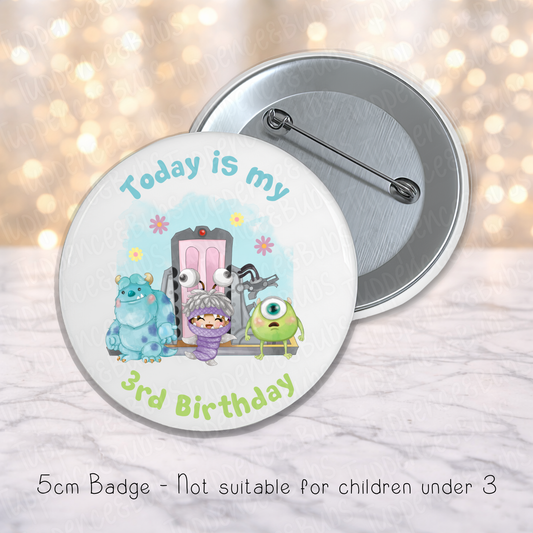 Monsters Inc Themed Badge