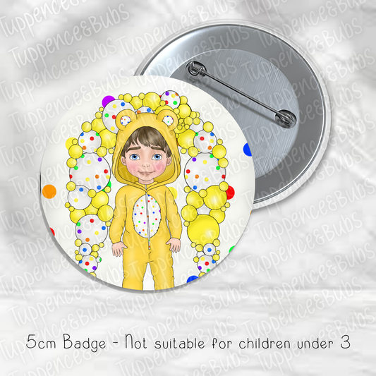 Toddler Boy Yellow Dotty Plush Badge