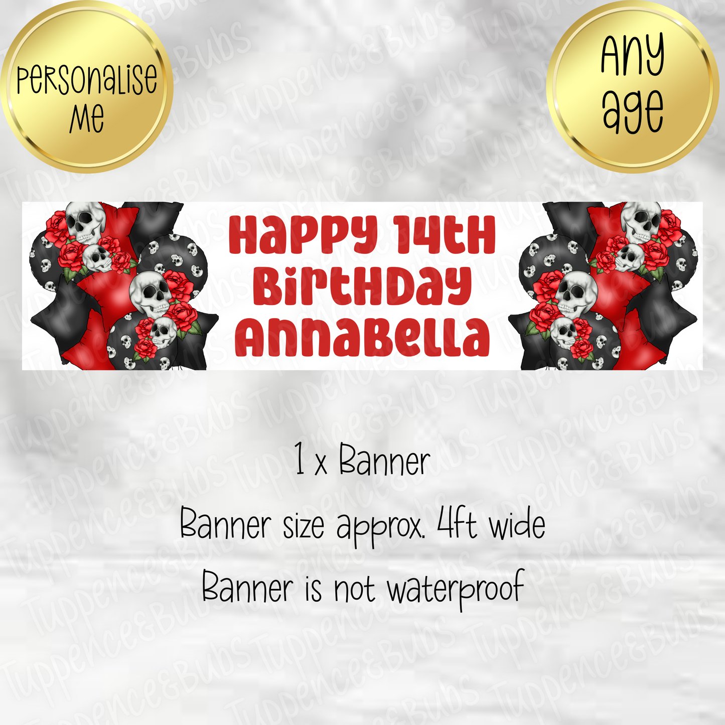 Skulls & Roses Themed Banner