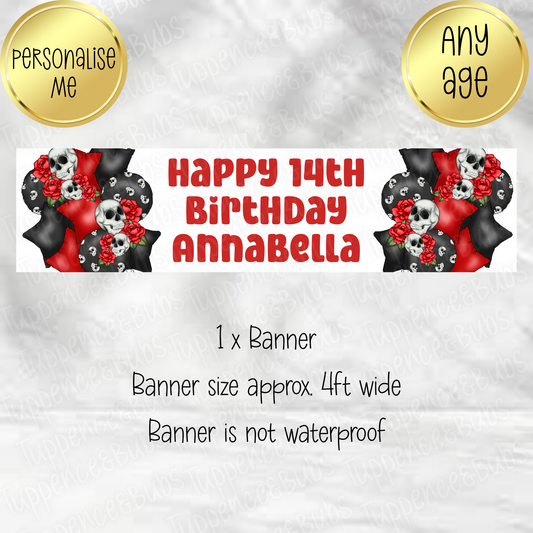Skulls & Roses Themed Banner