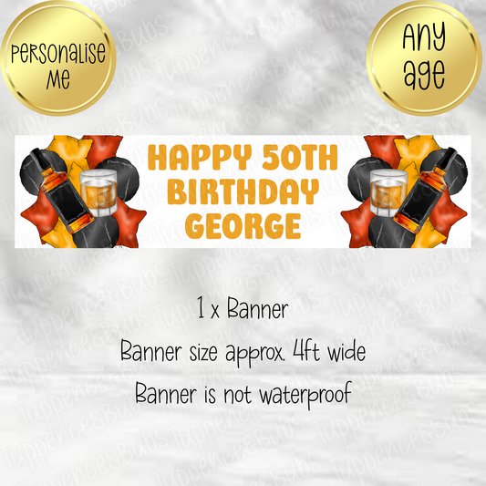 Whiskey Balloon Themed Banner