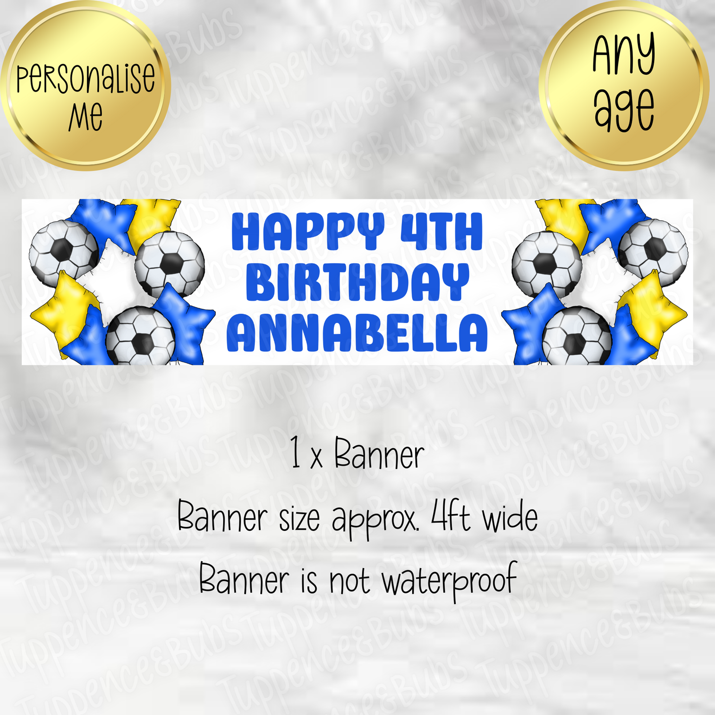 Blue & Yellow Football Themed Banner