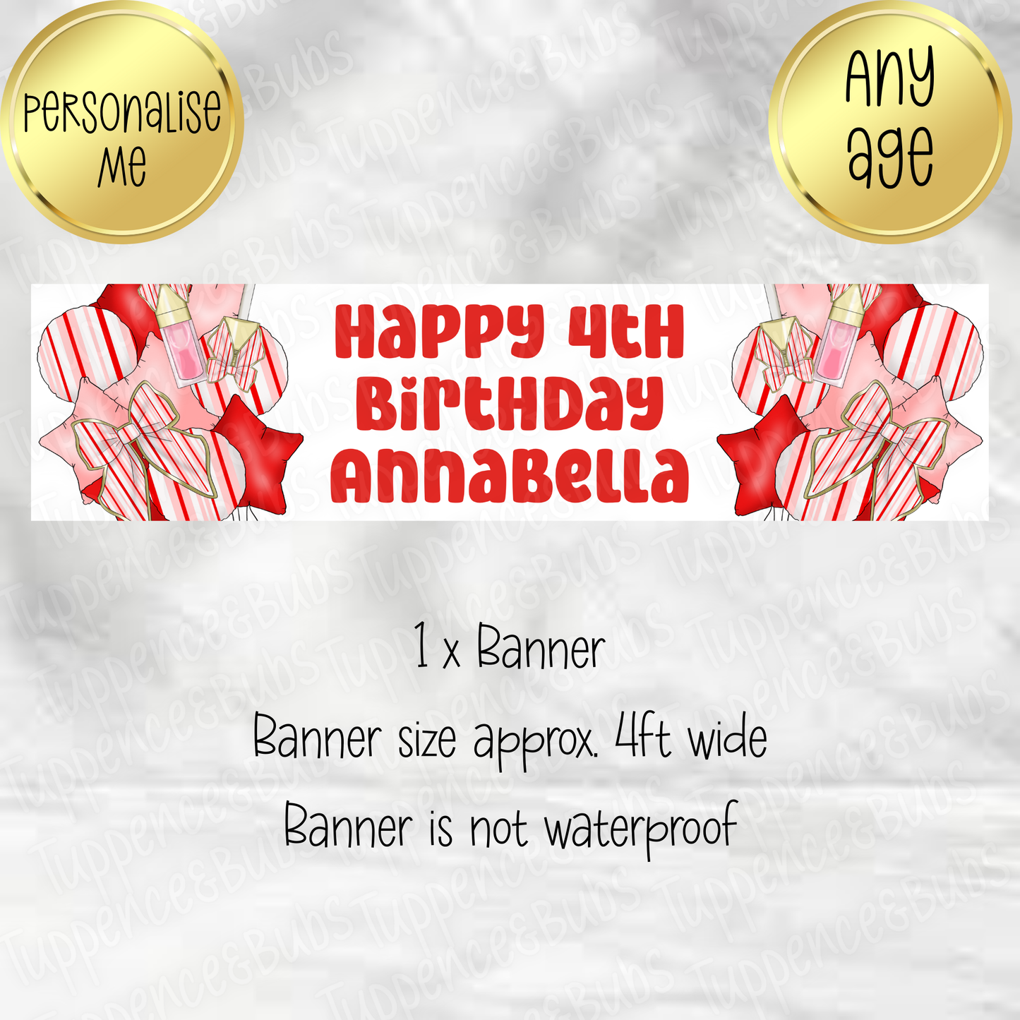 Red & White Make Up Themed Banner