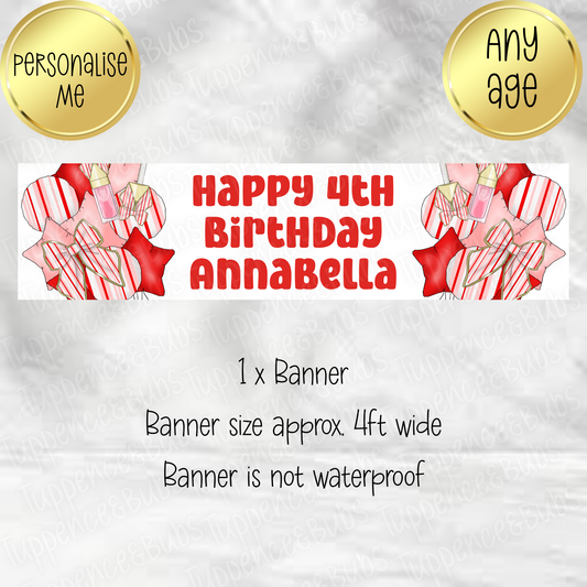 Red & White Make Up Themed Banner