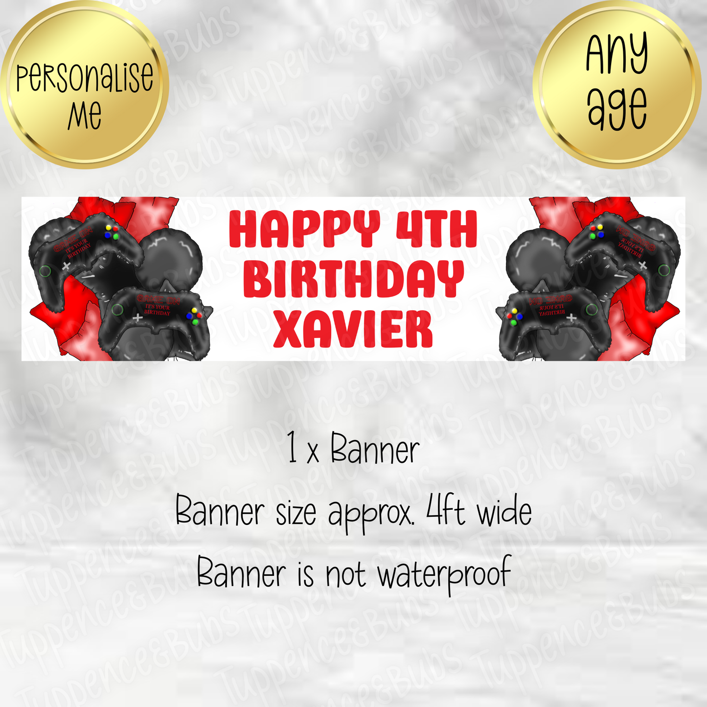 Gaming Balloon Banner - 3 Colours