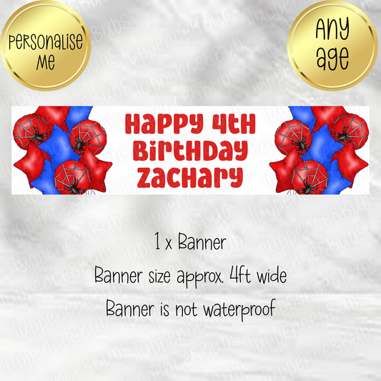 Spider Man Balloon Inspired Banner