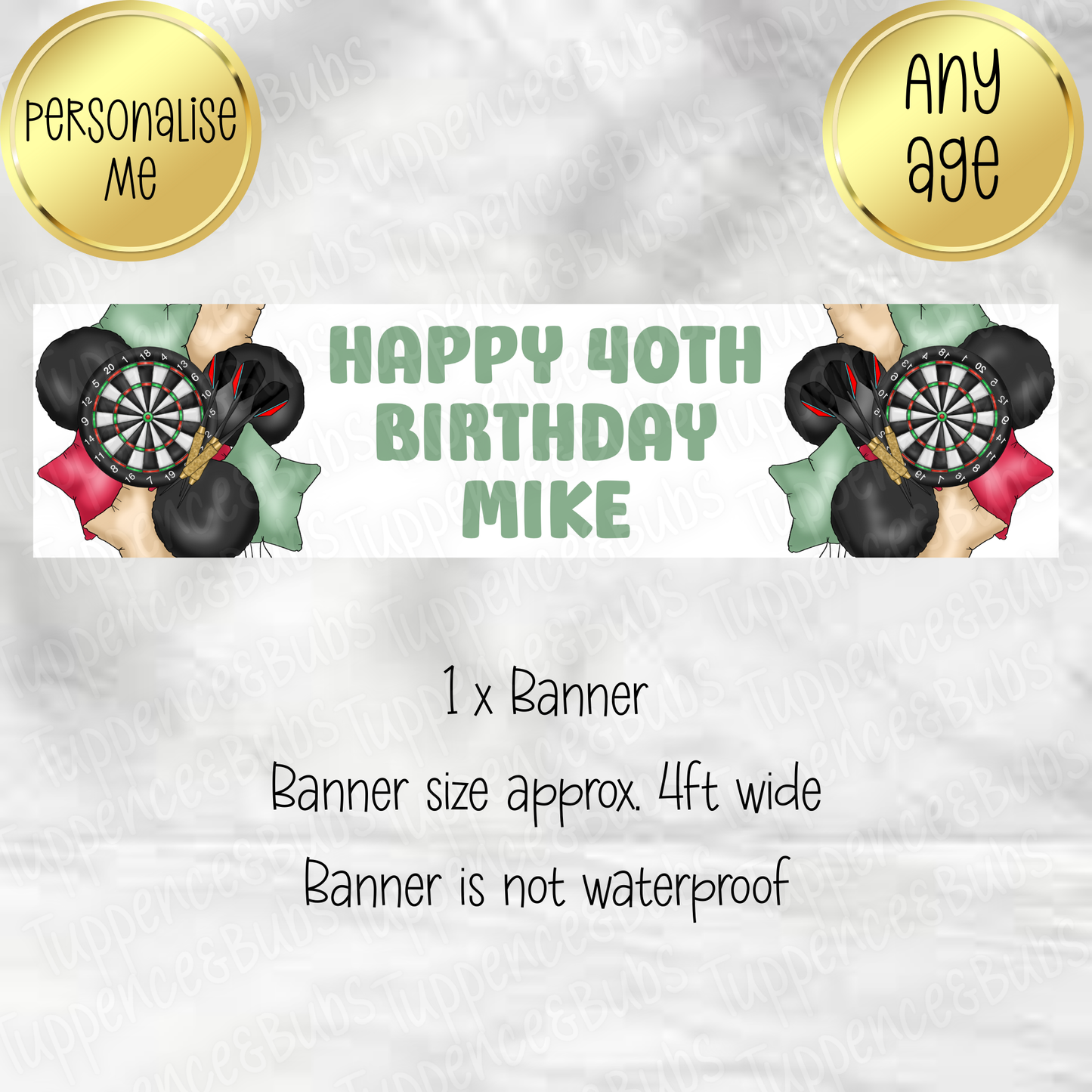 Darts Balloon Inspired Banner