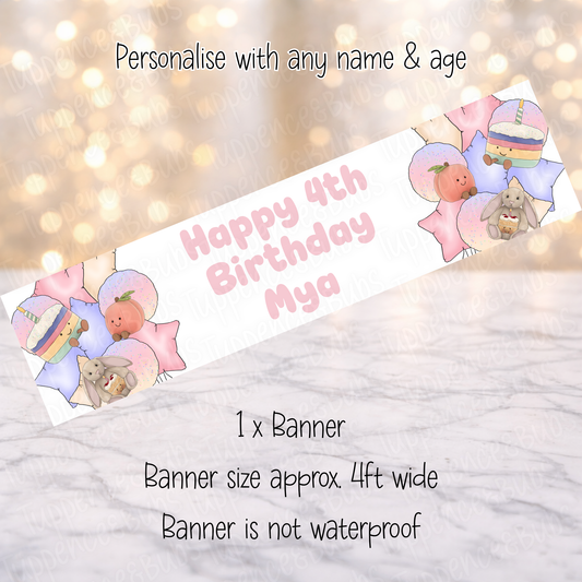 Kawaii Animal Balloon Banner