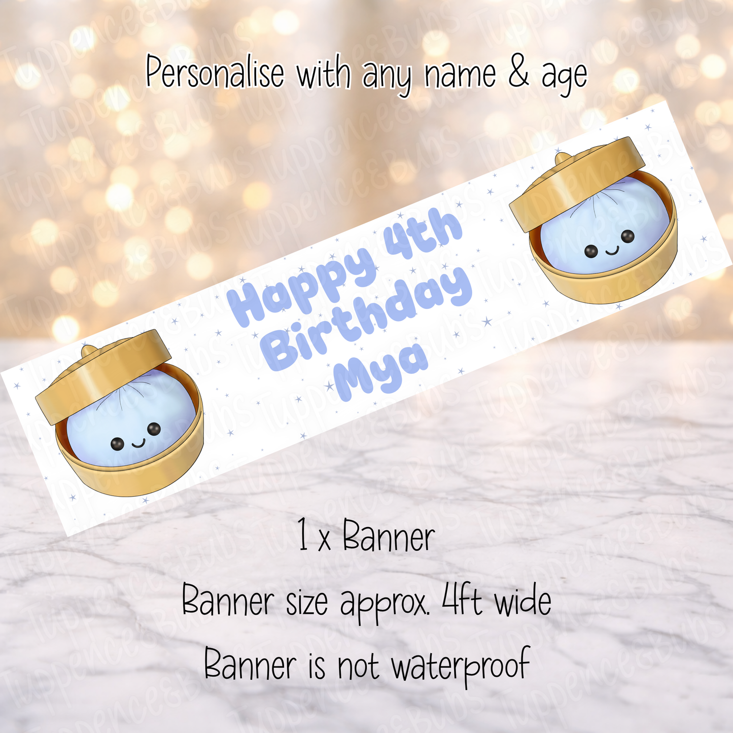 Little Dumpling Banner - Pink or Blue