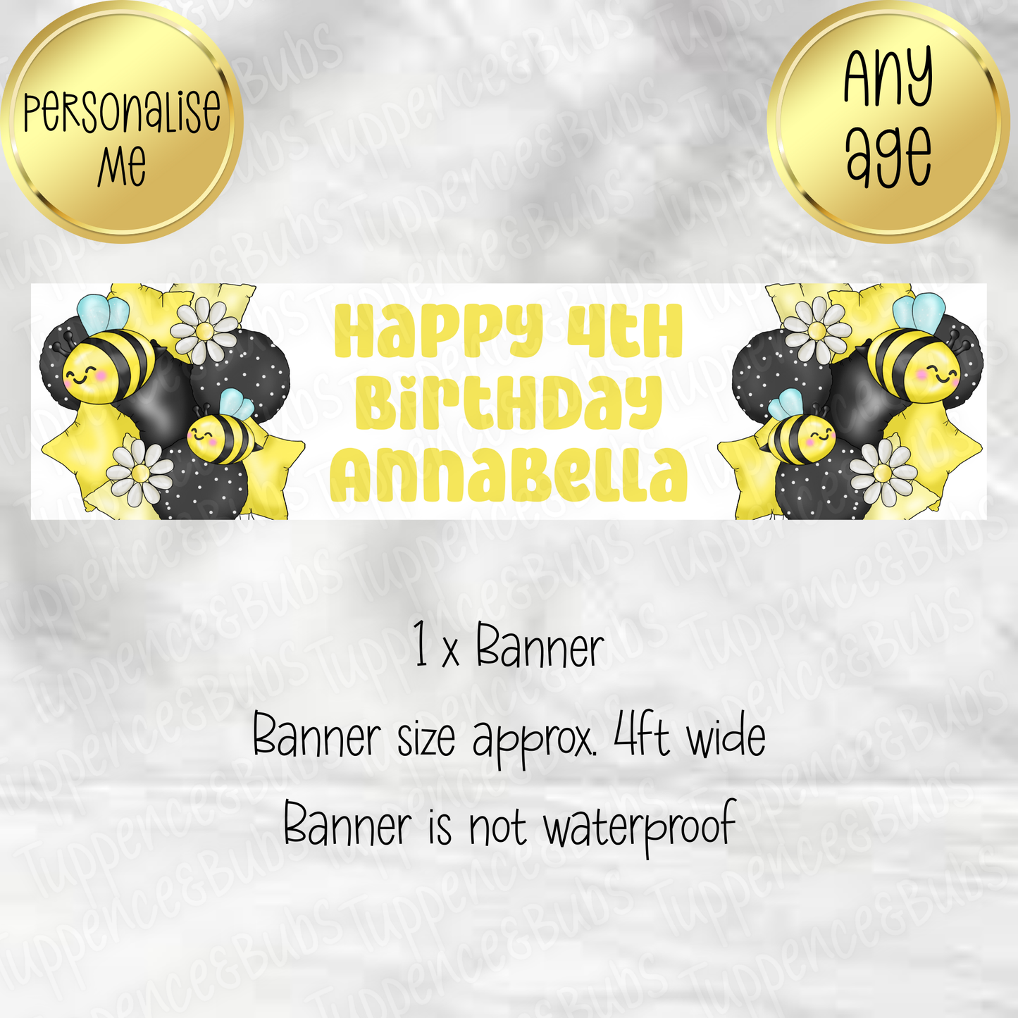 Bee Balloon Themed Banner