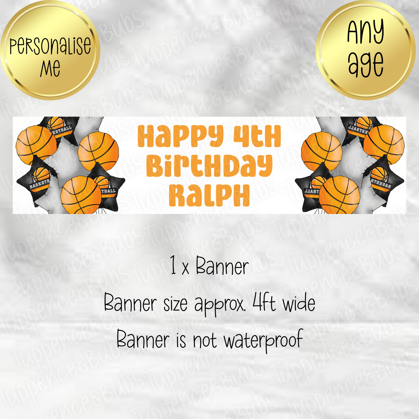 Basketball Balloon Themed Banner