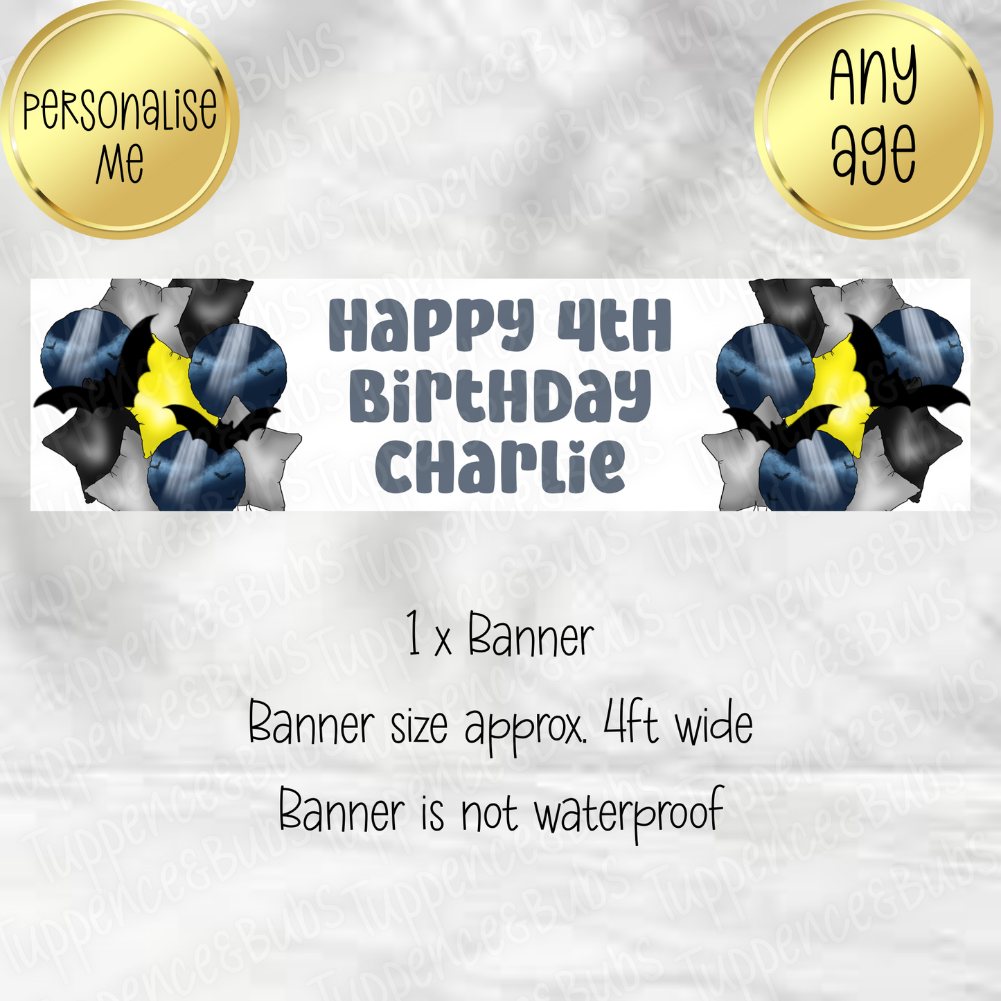 Bat Balloon Themed Banner