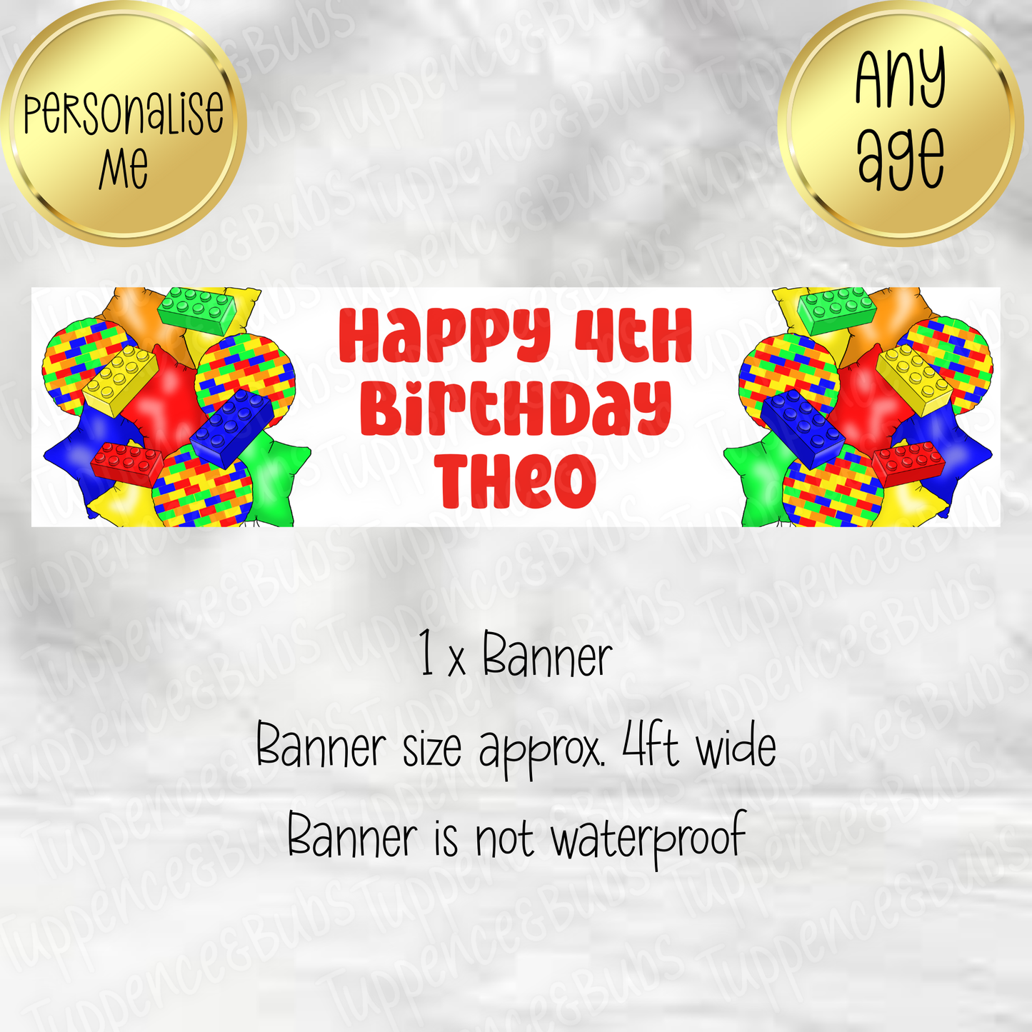 Building Block Balloon Themed Banner