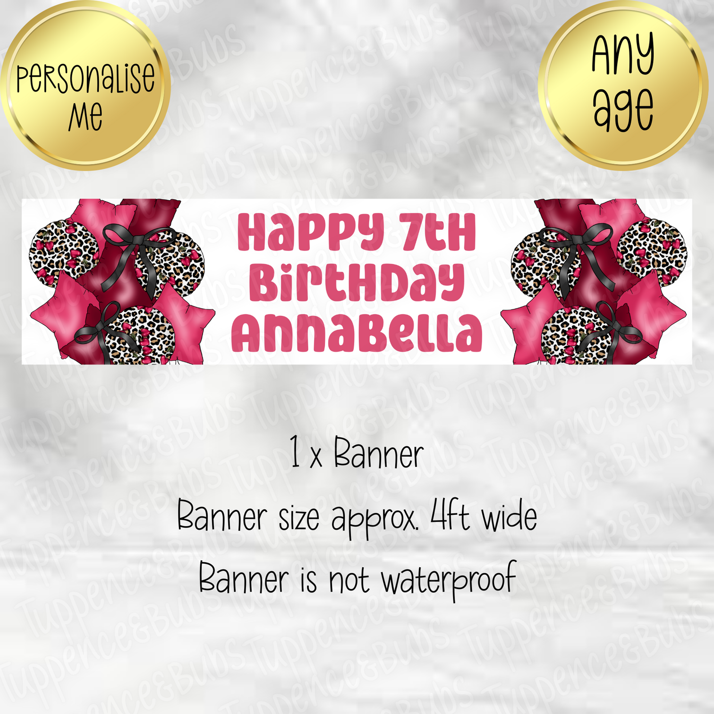 Cherry Leopard Print Themed Banner