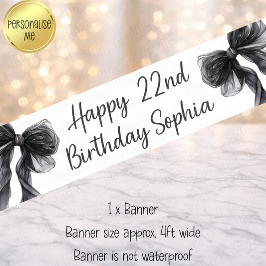 Black Bow Themed Banner