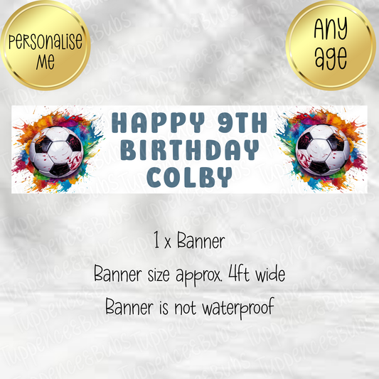 Football Themed Birthday Banner