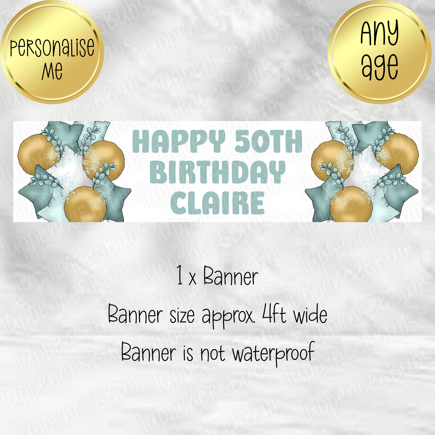 Eucalyptus Balloon Themed Banner