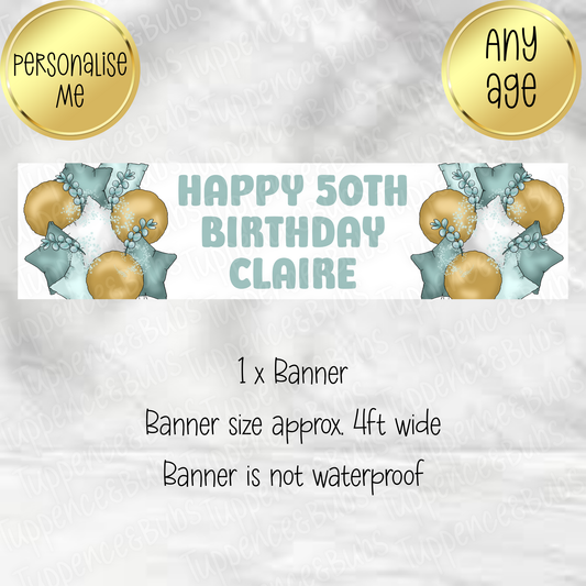 Eucalyptus Balloon Themed Banner