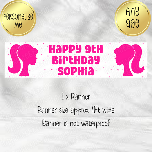 Doll Themed Birthday Banner