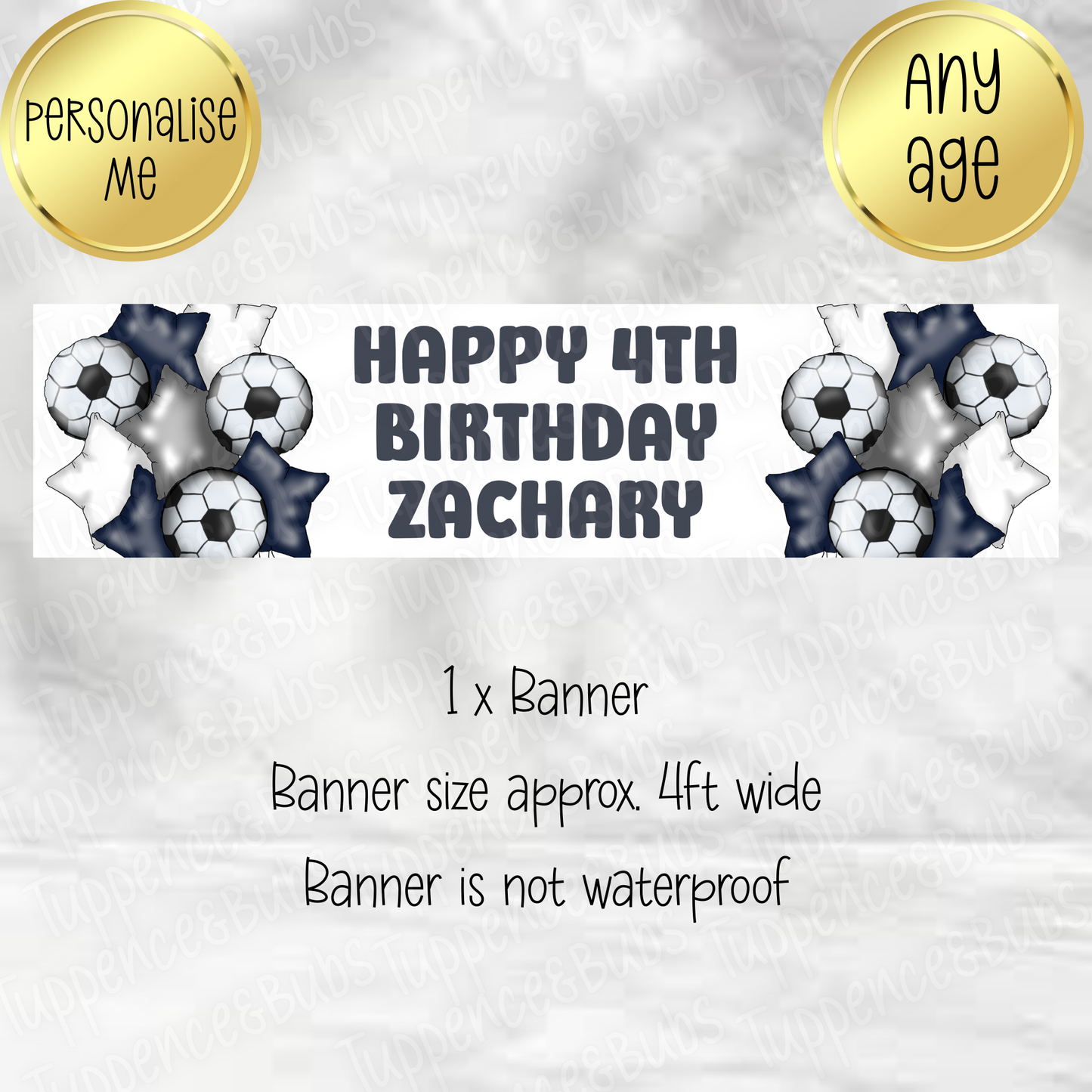 Navy & White Football Themed Banner