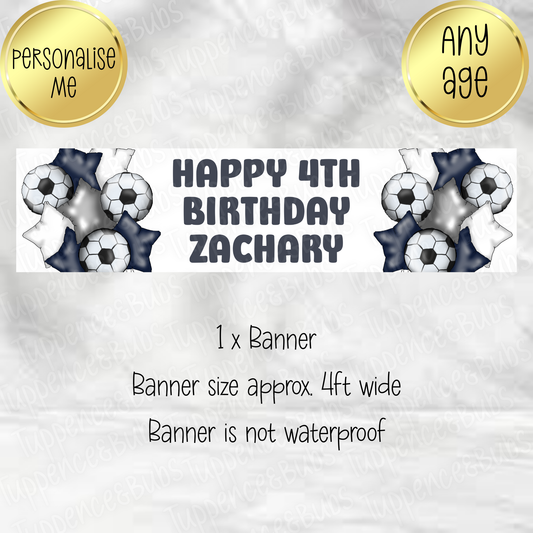 Navy & White Football Themed Banner