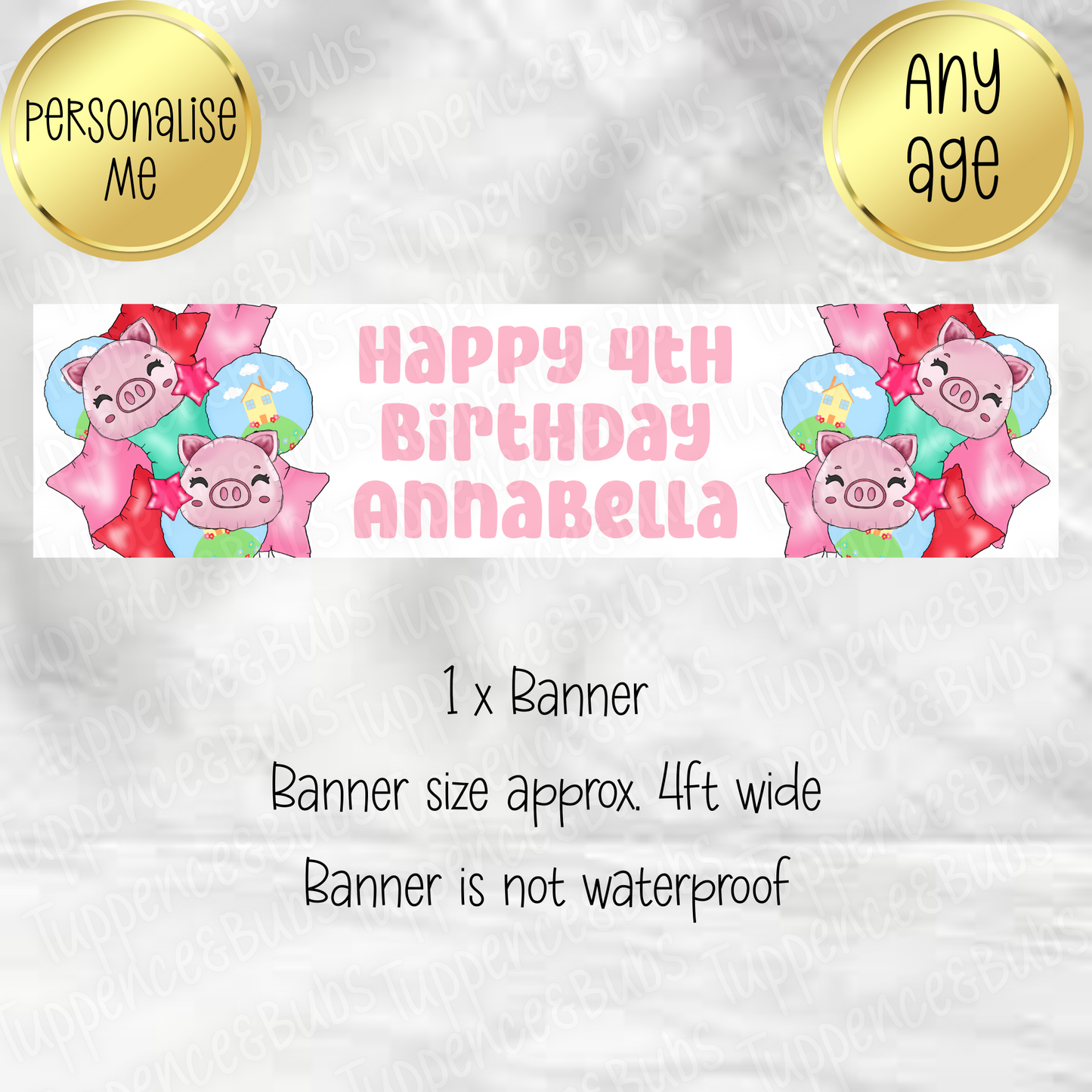 Pig Balloon Inspired Banner