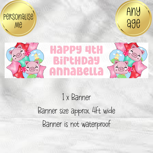 Pig Balloon Inspired Banner