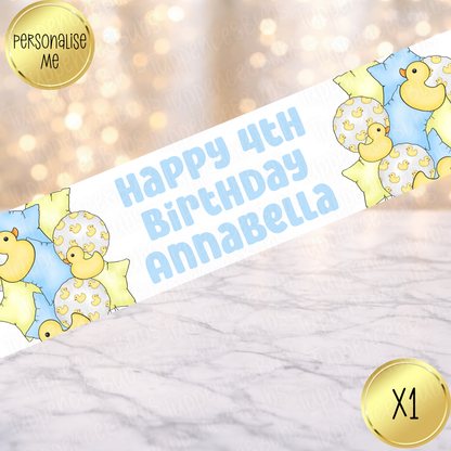 Little Duck Balloon Themed Banner - Pink or Blue