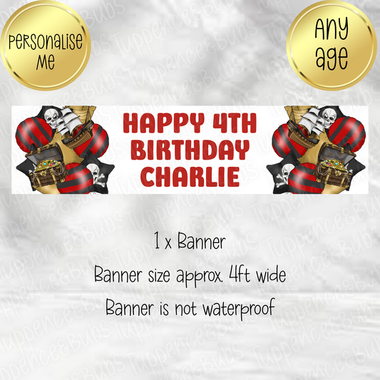 Pirate Balloon Themed Banner