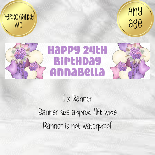 Purple Floral Banner