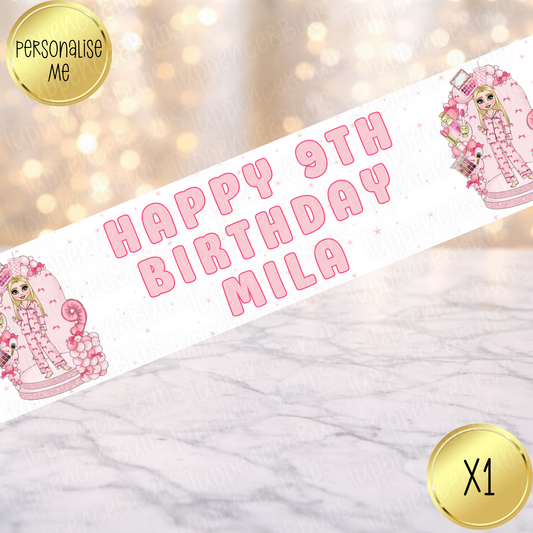 Pink Bow PJ Themed Banner