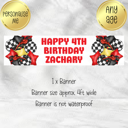 Red/Orange Racing Themed Banner - 2 Colours
