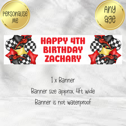 Red/Orange Racing Themed Banner - 2 Colours