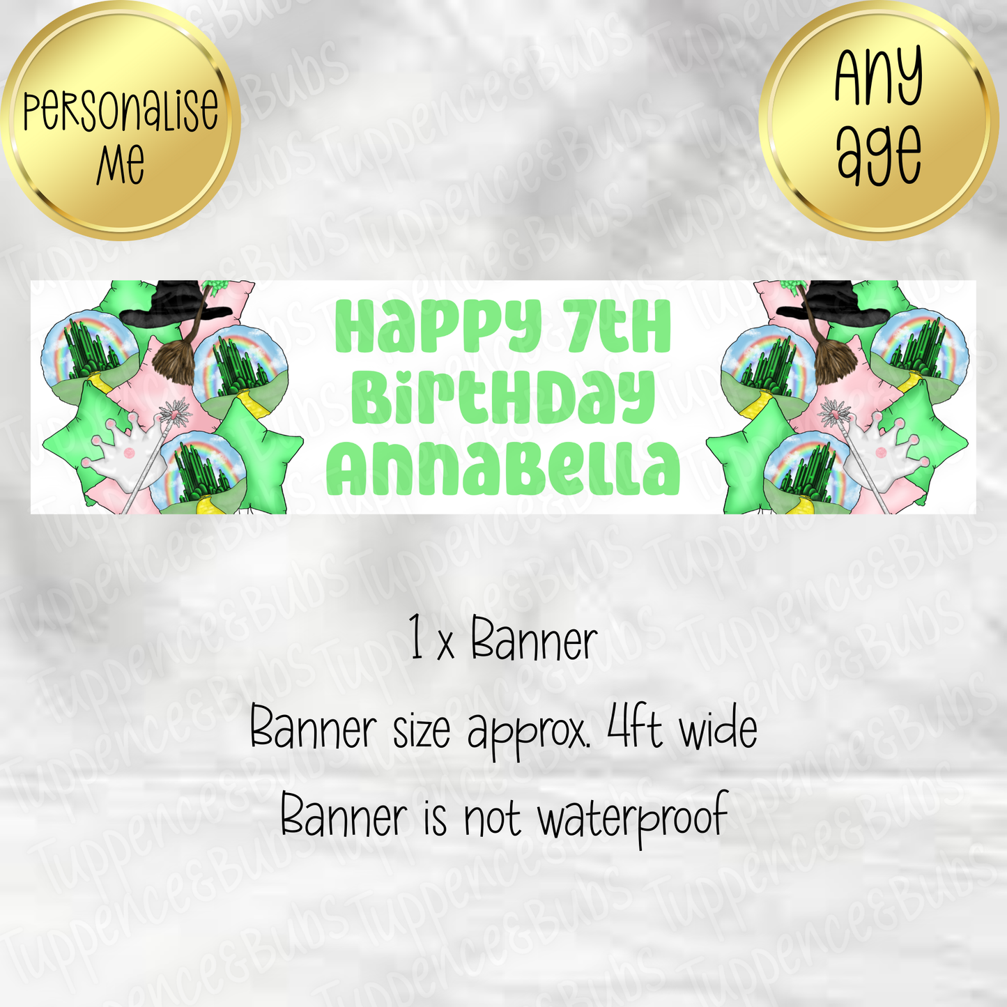 Wicked Witch Balloon Themed Banner